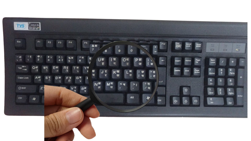 TVS Gold Bharat Hindi Typing Mechanical Keyboard | Bilingual English & Hindi Keyboard | 104 Keys | Wired USB | Mechanical Switches | For Hindi Typing, Office & Computer