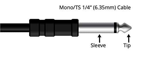 MR Stereo to Mono Audio Cable Black | 3.5mm Stereo to 6.35mm Mono Cable | Black PVC Cable | For Mixer, Amplifier, Speaker & Audio Equipment