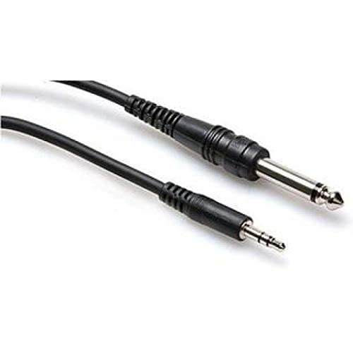 MR Stereo to Mono Audio Cable Black | 3.5mm Stereo to 6.35mm Mono Cable | Black PVC Cable | For Mixer, Amplifier, Speaker & Audio Equipment
