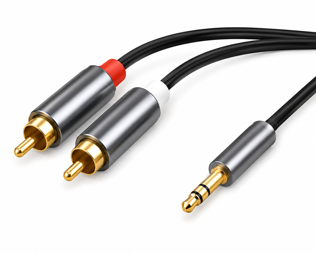 MR Stereo to 2 RCA Audio Cable | 3.5mm AUX to Dual RCA Male Cable | Stereo Audio Cable for Speaker, Amplifier, Home Theatre, TV & Music System