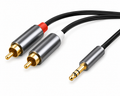 MR Stereo to 2 RCA Audio Cable | 3.5mm AUX to Dual RCA Male Cable | Stereo Audio Cable for Speaker, Amplifier, Home Theatre, TV & Music System