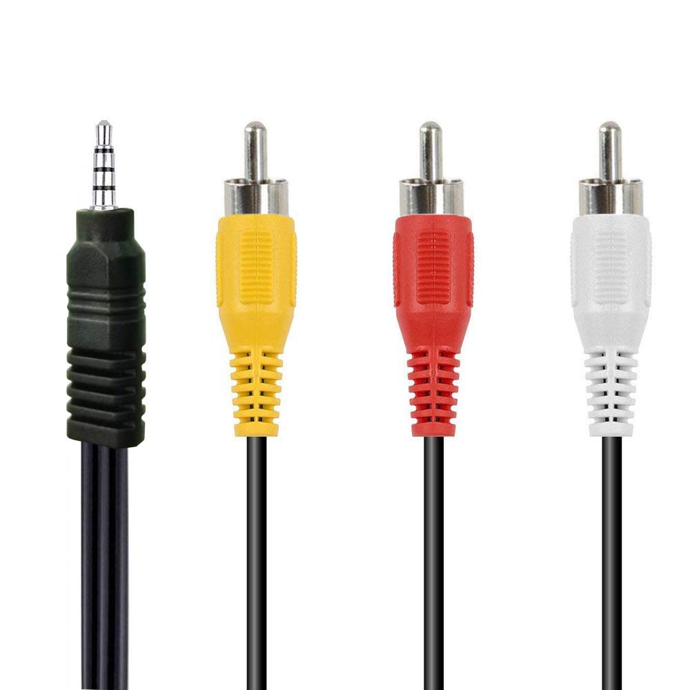 MR 3 RCA to Stereo Audio Cable Plastic | 3 RCA Male to 3.5mm Stereo AUX Cable | PVC Cable | For TV, DVD, Speaker, Amplifier & Home Theatre