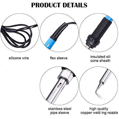 MR 60W Soldering Iron Kit | 5 Interchangeable Soldering Tips | Adjustable Temperature Soldering Iron | Electronics Repair, PCB, DIY & Electrical Work