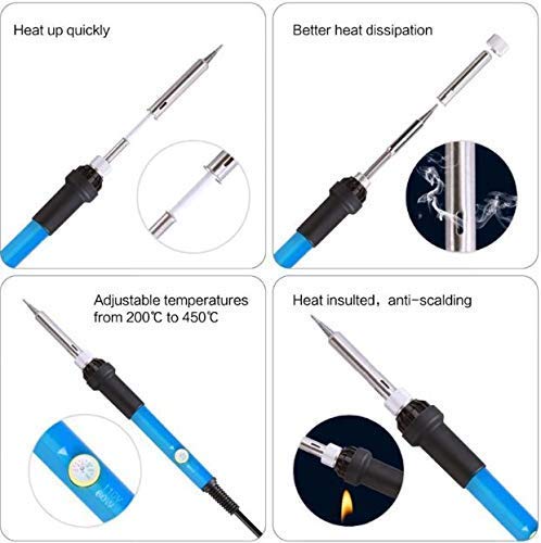 MR 60W Soldering Iron Kit | 5 Interchangeable Soldering Tips | Adjustable Temperature Soldering Iron | Electronics Repair, PCB, DIY & Electrical Work