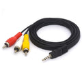 MR 3 RCA to Stereo Audio Cable Plastic | 3 RCA Male to 3.5mm Stereo AUX Cable | PVC Cable | For TV, DVD, Speaker, Amplifier & Home Theatre