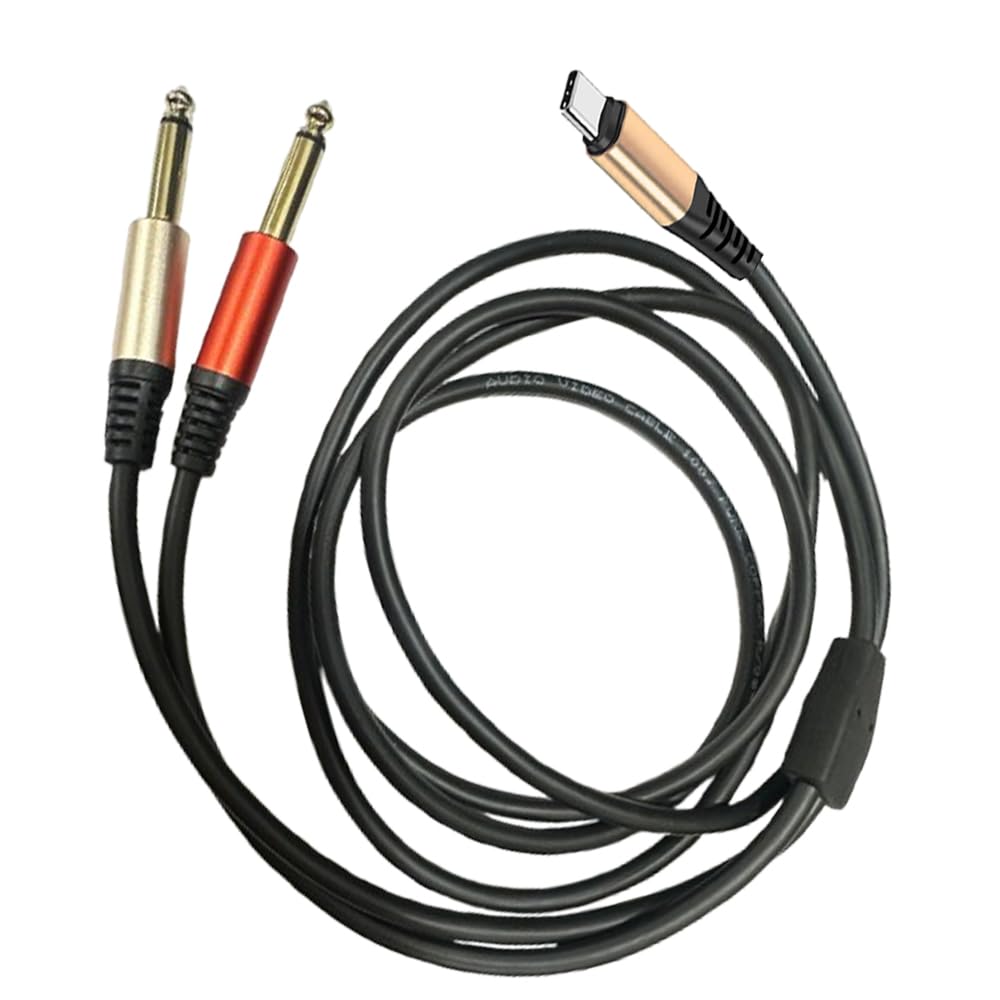 MR Type C to 2 Mono Audio Cable | USB Type-C to Dual 6.35mm Mono Jack Cable | Stereo to Dual Mono Audio Cable for Mixer, Amplifier & Audio Equipment Description