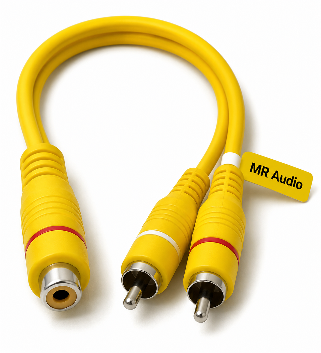 MR RCA Male to 2 RCA Female Audio Splitter Cable | 1 RCA Male to Dual RCA Female Adapter | Audio Video Extension Cable