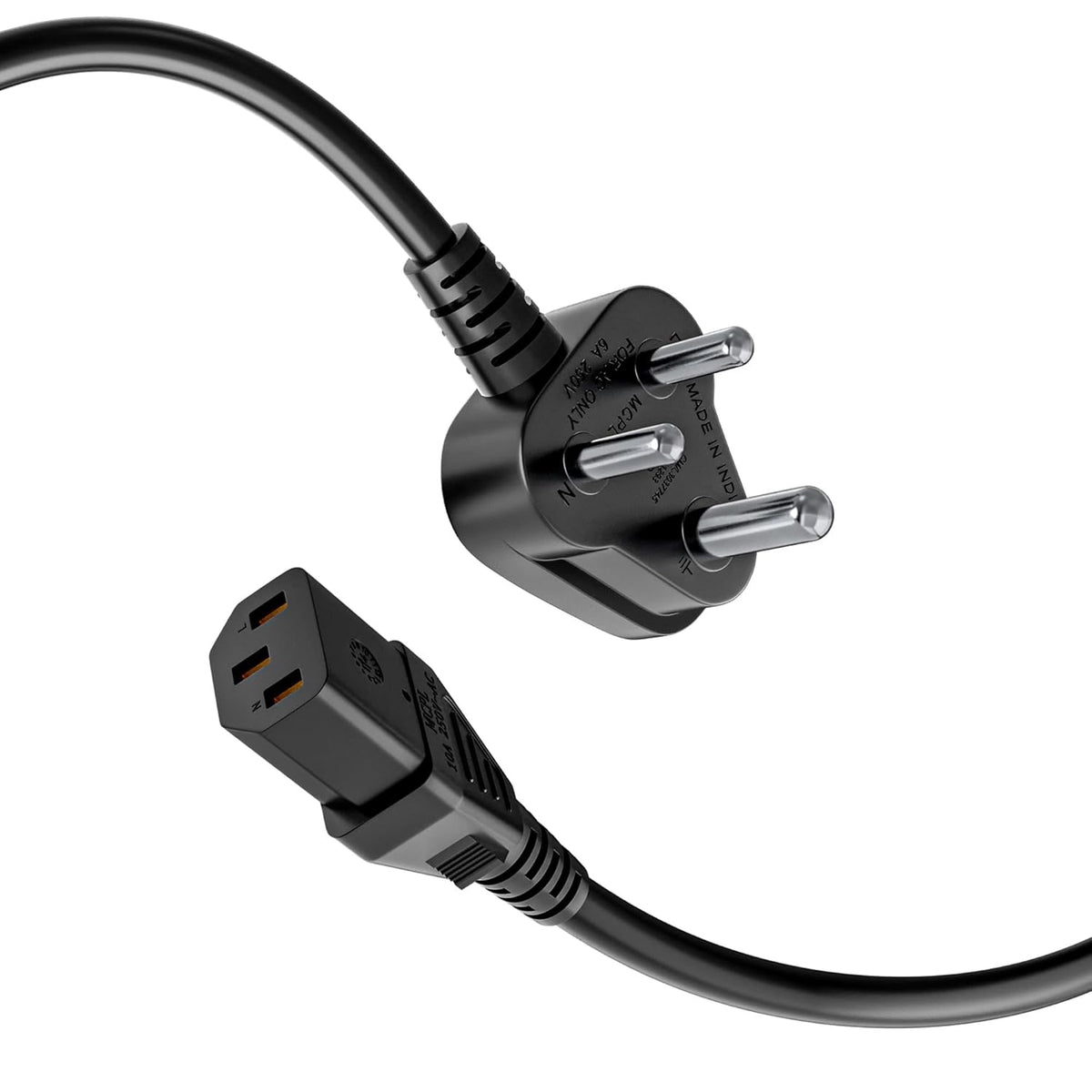 MR Computer Power Cable | 3 Pin Power Cord | PC Power Supply Cable | For Desktop Computer, Monitor, Printer, UPS & Other Devices