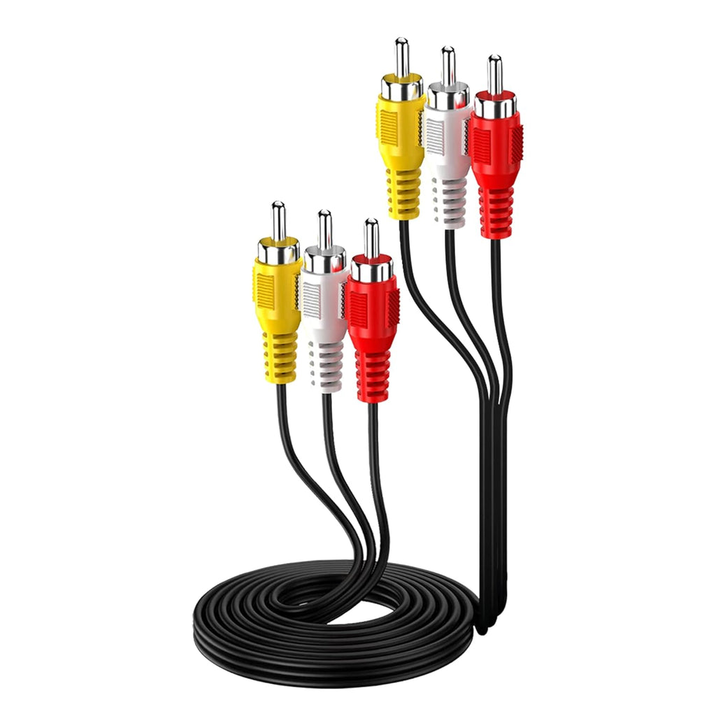 MR 3 RCA to 3 RCA Audio Video Cable Plastic | Triple RCA Male to Male Cable | Red White Yellow PVC Cable | For TV, DVD, Set Top Box & Home Theatre