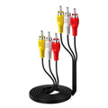 MR 3 RCA to 3 RCA Audio Video Cable Plastic | Triple RCA Male to Male Cable | Red White Yellow PVC Cable | For TV, DVD, Set Top Box & Home Theatre