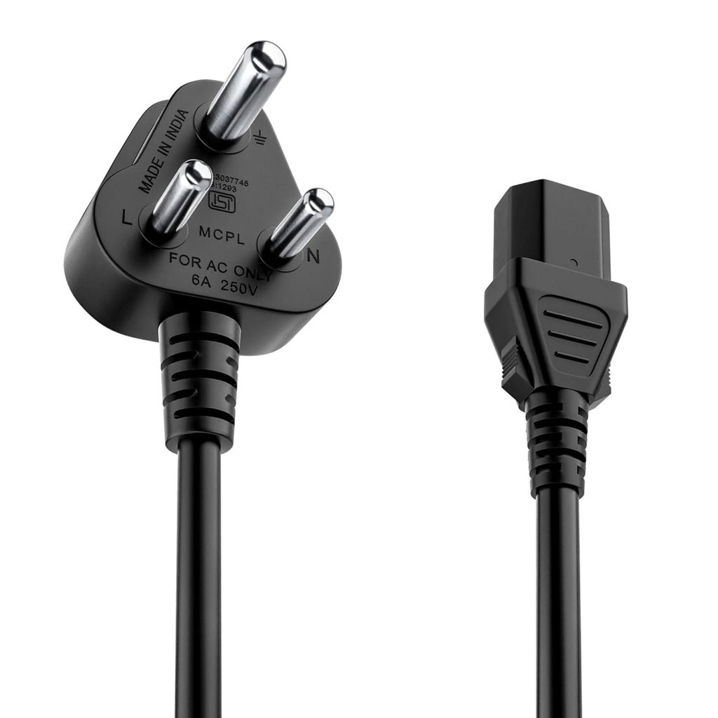 MR Computer Power Cable | 3 Pin Power Cord | PC Power Supply Cable | For Desktop Computer, Monitor, Printer, UPS & Other Devices
