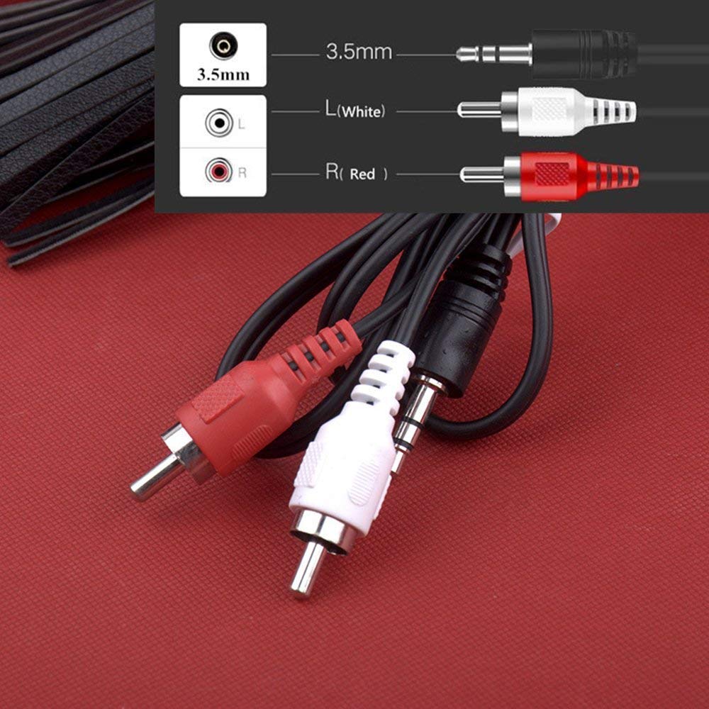 MR Stereo to 2 RCA Audio Cable | 3.5mm AUX to Dual RCA Male Cable | Durable Plastic Connector | For Speaker, Amplifier, Home Theatre, TV & Music System