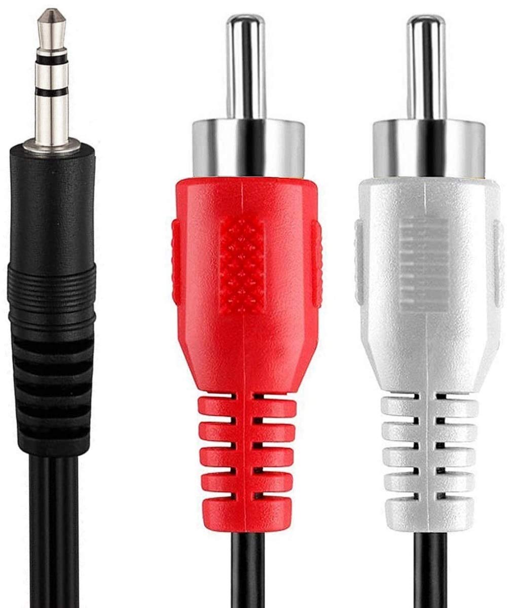 MR Stereo to 2 RCA Audio Cable | 3.5mm AUX to Dual RCA Male Cable | Durable Plastic Connector | For Speaker, Amplifier, Home Theatre, TV & Music System