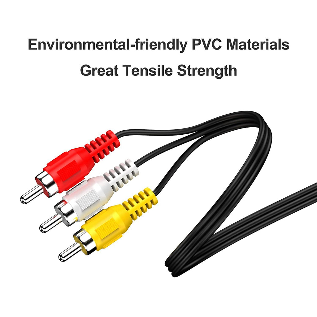 MR 3 RCA to Stereo Audio Cable Plastic | 3 RCA Male to 3.5mm Stereo AUX Cable | PVC Cable | For TV, DVD, Speaker, Amplifier & Home Theatre