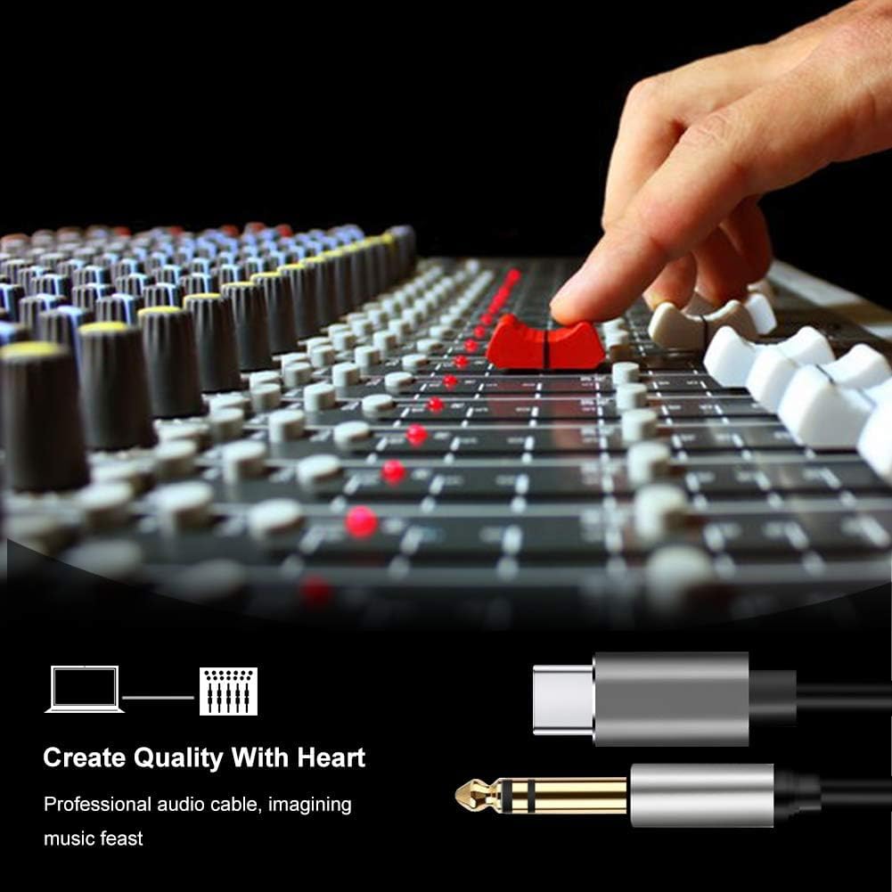 MR Type C to Mono Audio Cable | USB Type-C to 6.35mm Mono Cable | Metal Connector | For Mixer, Amplifier, Speaker & Audio Equipment