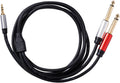 MR Stereo to 2 Mono Audio Cable Metal | 3.5mm Stereo to Dual 6.35mm Mono Cable | Premium Metal Connector | For Mixer, Amplifier, Speaker & Audio Equipment