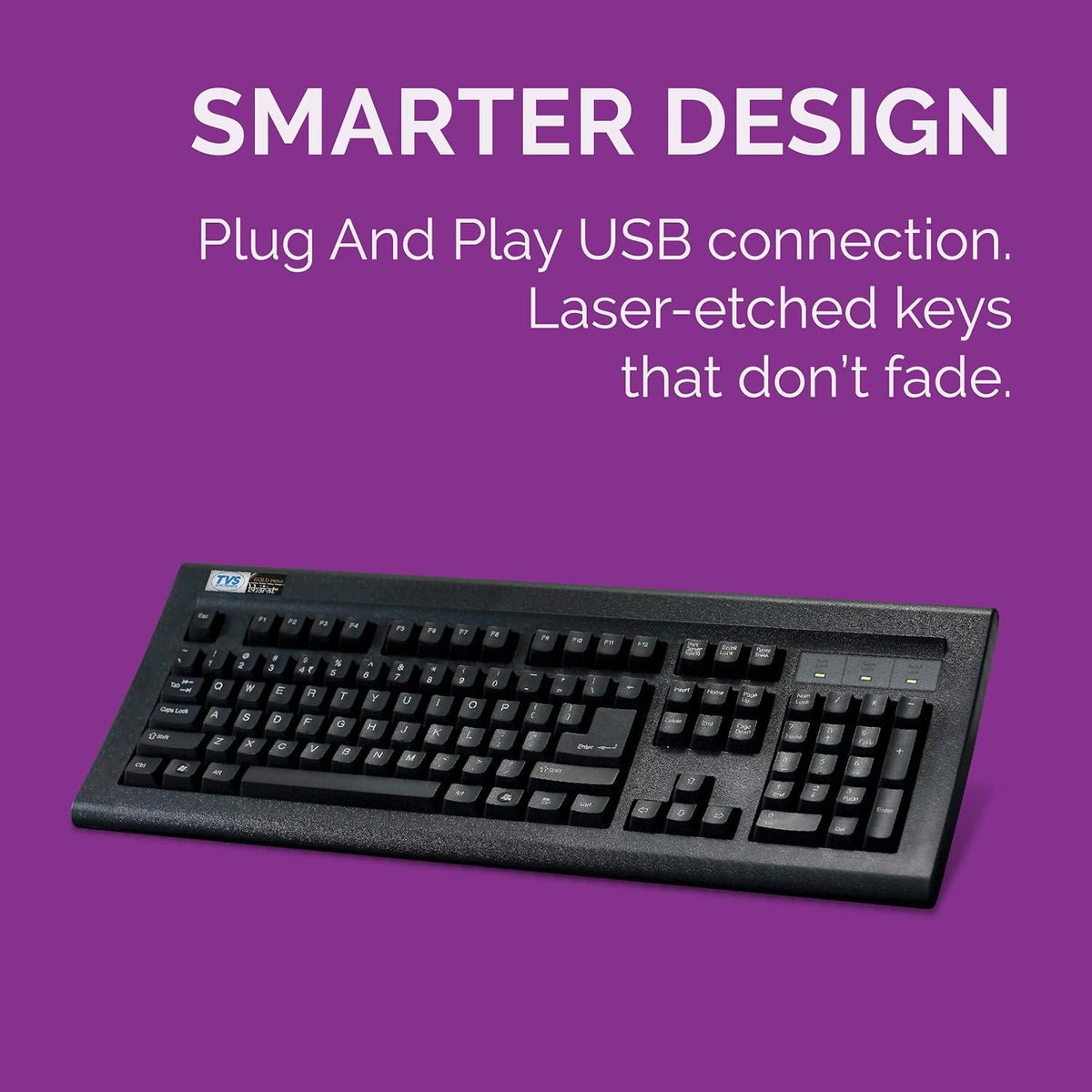 TVS Gold Mechanical Keyboard Renewed | Genuine Wired USB Keyboard | Durable Mechanical Keys | 1 Year Warranty | For PC, Laptop, Office & Home