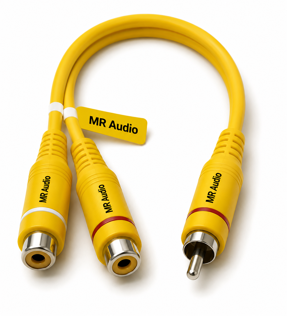 MR RCA Male to 2 RCA Female Audio Splitter Cable | 1 RCA Male to Dual RCA Female Adapter | Audio Video Extension Cable