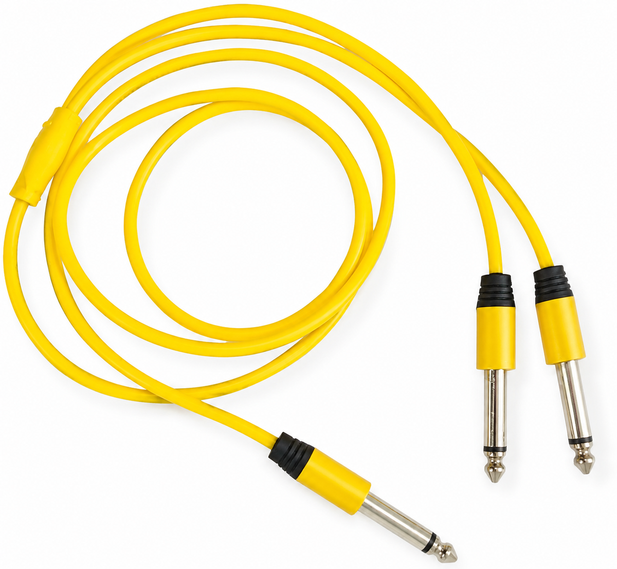 MR Mono to 2 Mono Audio Cable Metal | 6.35mm Mono to Dual 6.35mm Mono Cable | PVC Cable with Metal Connectors | For Mixer, Amplifier & Audio Equipment