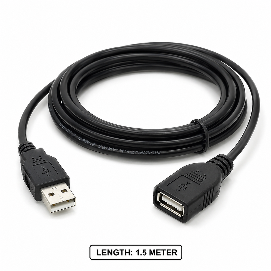 MR USB Extension Cable | USB 2.0 Male to Female Extension Cable | High Speed Data Transfer & Charging Cable | For PC, Laptop, Printer, Keyboard, Mouse & USB Devices