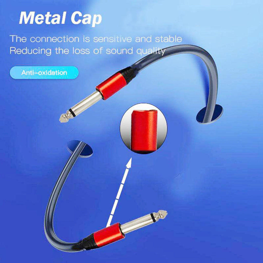 MR Mono to Mono Audio Cable Metal | 6.35mm Mono to 6.35mm Mono Cable | Premium Metal Connectors | For Mixer, Amplifier, Speaker & Audio Equipment